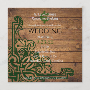 Rustic Celtic Claddagh bröllopsinbjudan Inbjudningar
