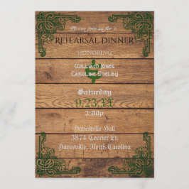Rustic Celtic Claddagh Rehearsal Dinner Investigat Inbjudningar