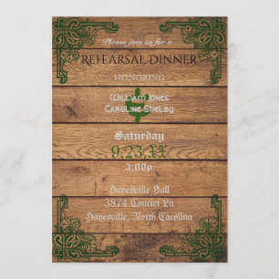 Rustic Celtic Claddagh Rehearsal Dinner Investigat Inbjudningar