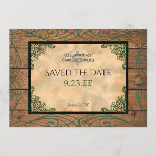 Rustic Celtic Claddagh Spara datumet Inbjudningar