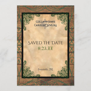 Rustic Celtic Claddagh Spara datumet Inbjudningar