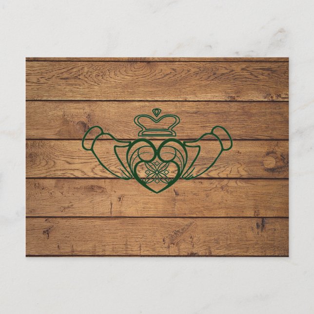Rustic Celtic Claddagh Vykort (Framsida)