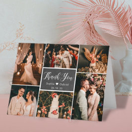 Rustic Chalkboard 6 Photo Collage Bröllop Tack
