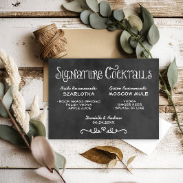 Rustic Chalkboard Bröllop Namnteckning Cocktails