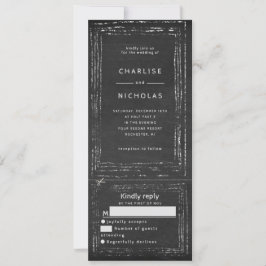 Rustic chalkboard bröllopsinbjudan med osa inbjudningar