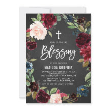 Rustic Chalkboard Burgundy Blommigt, andningsvärk