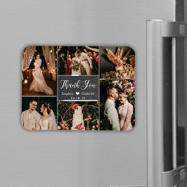 Rustic Chalkboard Collage Bröllop Tack Magnet