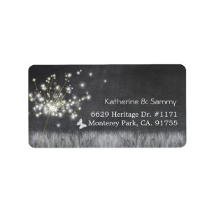 Rustic Chalkboard Dandelion Bröllop Adress Adressetikett
