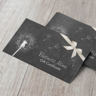 Rustic Chalkboard Dandelion Gift-certifikat Rabattkort