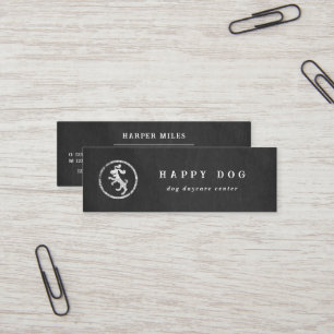 Rustic chalkboard dans hund logotyp mini visitkort