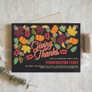Rustic Chalkboard Fall Harvest Thanksgiving Party Inbjudningar
