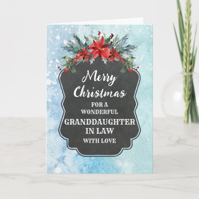 Rustic Chalkboard Granddotter i Juljul Kort (Framsida)