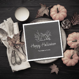 Rustic Chalkboard Halloween fest Simple Pumpkin Pappersservett