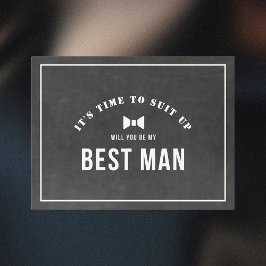Rustic Chalkboard kommer du bli min bästa man Inbjudan Vykort