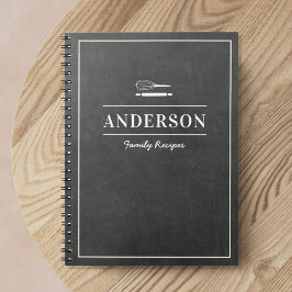 Rustic Chalkboard Personalized Family Recipe Book Anteckningsbok