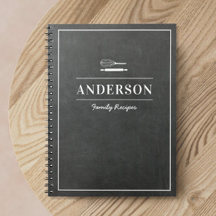 Rustic Chalkboard Personalized Family Recipe Book Anteckningsbok