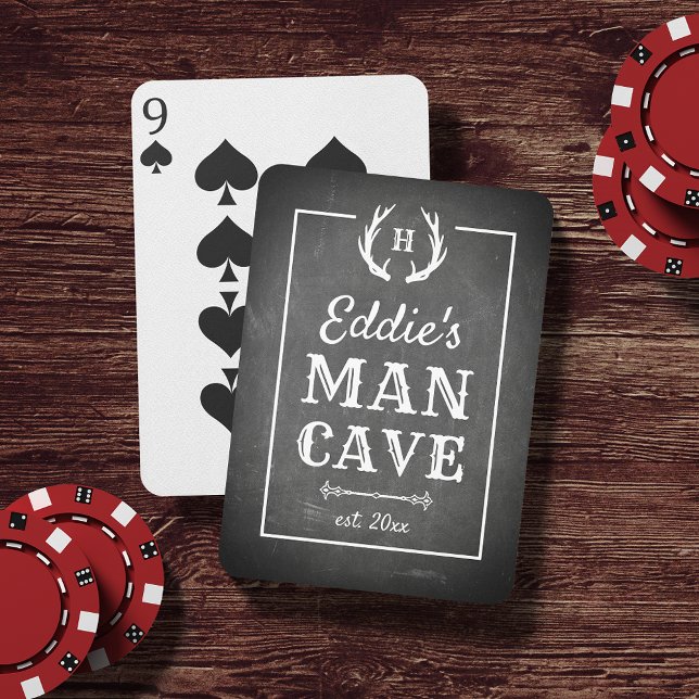 Rustic Chalkboard | Personlig Man Cave Casinokort (Skapare uppladdad)