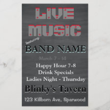 Rustic Chalkboard Pub Tavern Live Music 2