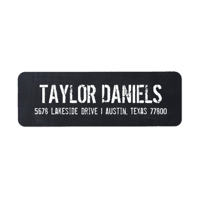 Rustic Chalkboard-Returetiketter Returadress Etikett (Framsidan)