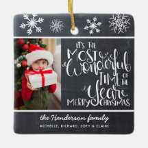 Rustic Chalkboard Snowflake God jul