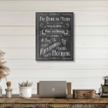 Rustic Chalkboard Typography Life-bekräftelse Canvastryck<br><div class="desc">Jordbruksföretagets typografi i stil har en konst i en schalkboard konst,  med den svarta bakgrunden och den vita texten typsnitt som representerar en proverbiell livsuppehållandeförklaring. Det är perfekt för ett sjö hem eller någon som kärlek är vid sjö. Skapat av Farmhouse Press.</div>