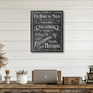 Rustic Chalkboard Typography Life-bekräftelse Canvastryck