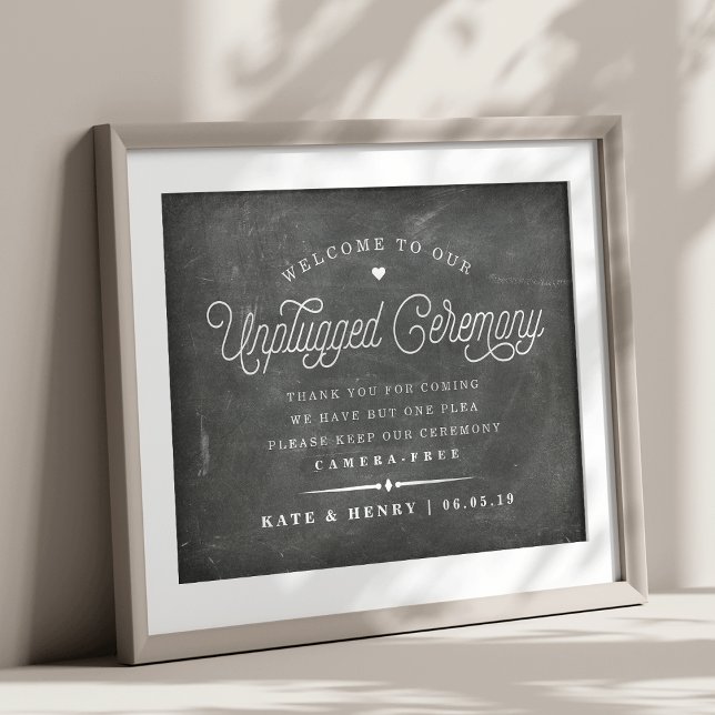 Rustic Chalkboard Unplugged Ceremony Poster 1 (Skapare uppladdad)