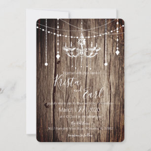 Rustic Chandelier County Wedding-inbjudningar Inbjudningar