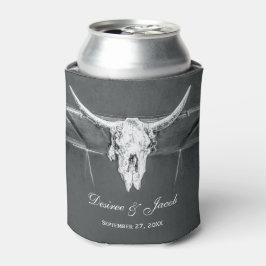 Rustic Charcol Grått Western Struktur Bull Skull