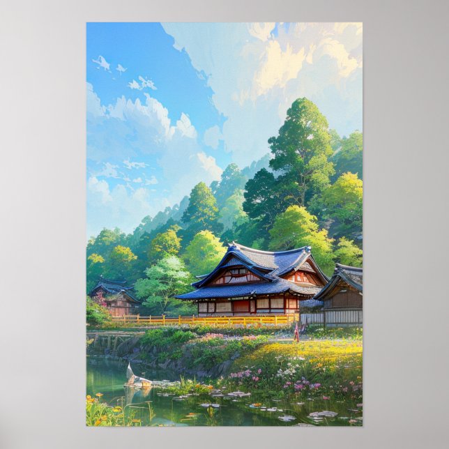 Rustic Charm of Countryside Village Poster (Framsidan)