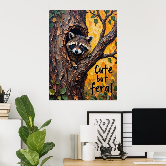 Rustic Charm: Raccoon in the Wilderness Poster (Hemmakontoret)