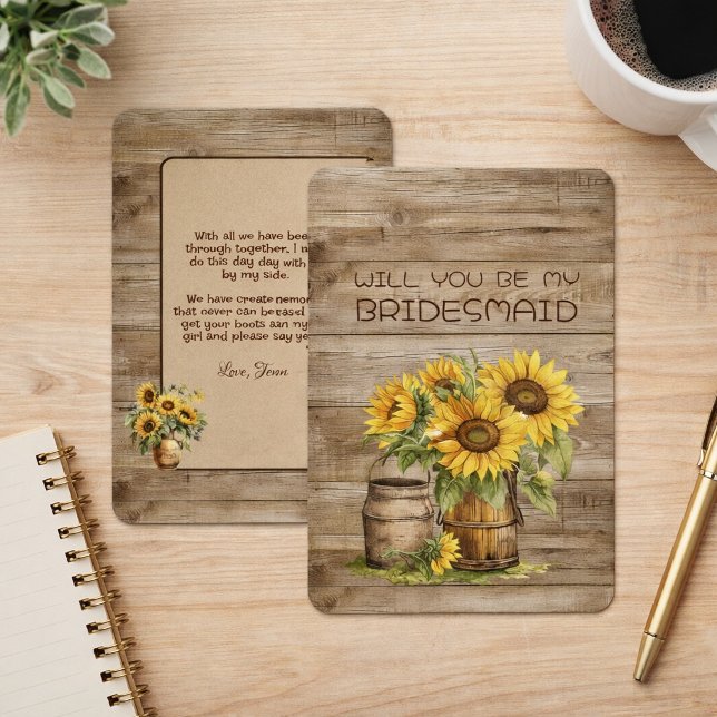 Rustic Charm Sunflowers Bridesmaid Proposal (Skapare uppladdad)