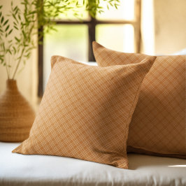 Rustic Checkered Pattern Orange Plaid for Autumn Kudde