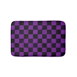 Rustic Checks, Purple and Black Badrumsmatta