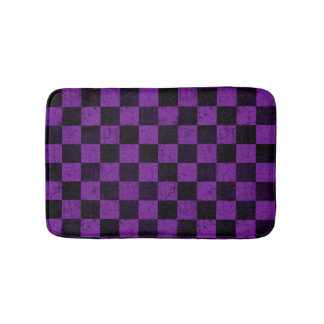 Rustic Checks, Purple and Black Badrumsmatta