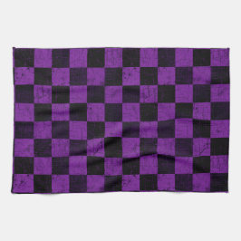 Rustic Checks, Purple and Black Kökshandduk