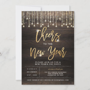 Rustic Cheers New Years Party-inbjudan Inbjudningar