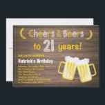 Rustic Cheers och Öl 21:a födelsedagsinbjudan Inbjudningar<br><div class="desc">Rustic Cheers och Öl 21:a födelsedagsinbjudan. Vuxen Birthday. Öl födelsedag för manar. Rustic Wood Background. Land Vintage Retro. Om du vill göra ytterligare anpassningar klickar du på knappen "Anpassa" och användor verktyg som är utformat för att ändra mallen.</div>