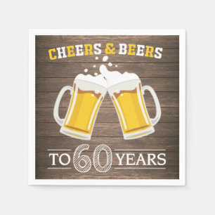 Rustic Cheers och Öl till 60 års Napkins Pappersservett