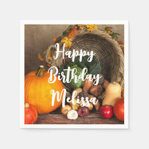 Rustic Chef's Bord Bountiful Harvest Birthday Pappersservett