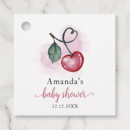Rustic Cherry Berry Sweetheat Baby Shower Gåvor Etiketter