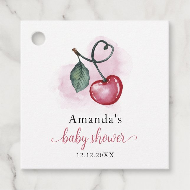 Rustic Cherry Berry Sweetheat Baby Shower Gåvor Etiketter (Framsida)