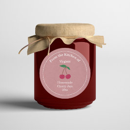 Rustic Cherry Sylt-etikett Runt Klistermärke