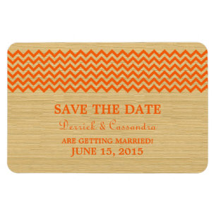 Rustic Chevron Spara datum magneter, Orange Magnet