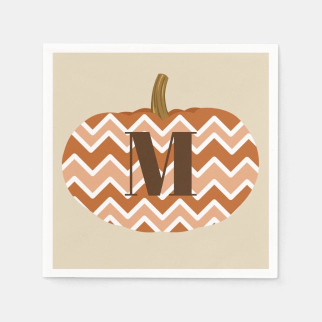 Rustic Chevrons Pumpkin | ANPASSNINGSBAR Pappersservett (Framsidan)