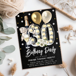 Rustic Chic 30års födelsedag Inbjudningar