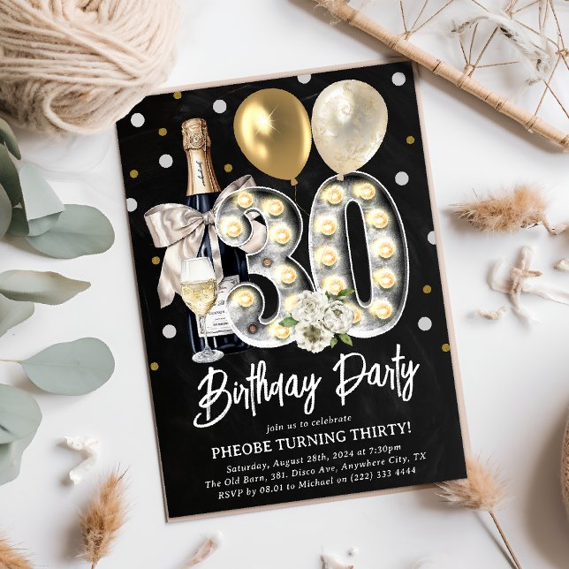Rustic Chic 30års födelsedag Inbjudningar (Skapare uppladdad)