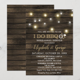 Rustic Chic Barn Wood I Do BBQ Rehearsal Dinner Inbjudningar