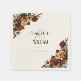 Rustic Chic Blommigt Bröllop Pappersservett