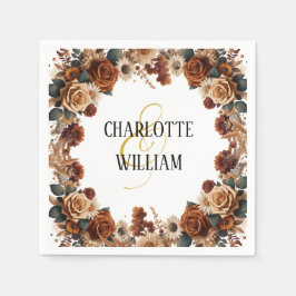 Rustic Chic Blommigt Bröllop Pappersservett